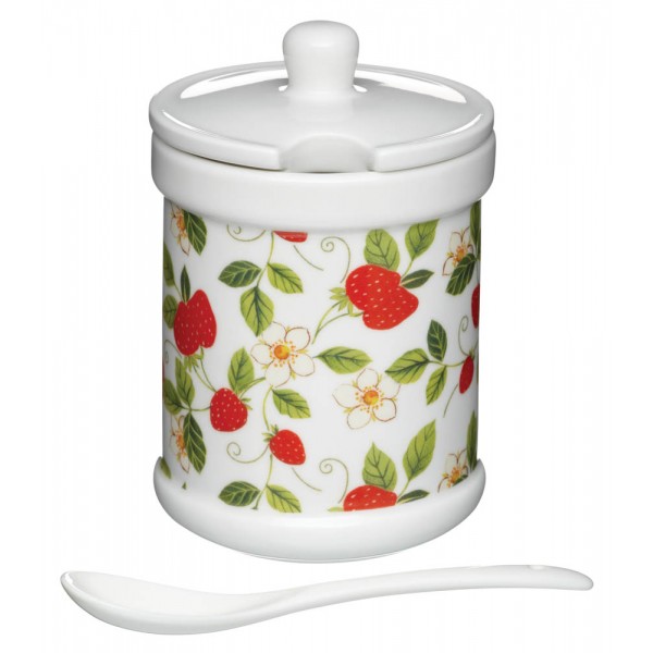 Home Made Traditional Jam Pot with Spoon